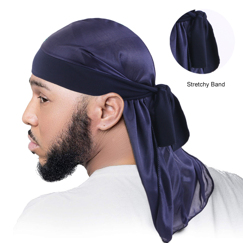 Bandana Doo Rag - 남성용 실키 듀라그 반다나 터번 모자