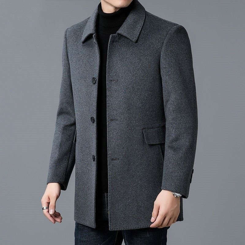 Muffler Men Wool - 울 혼방 코트 화이트 남성용 숄칼라