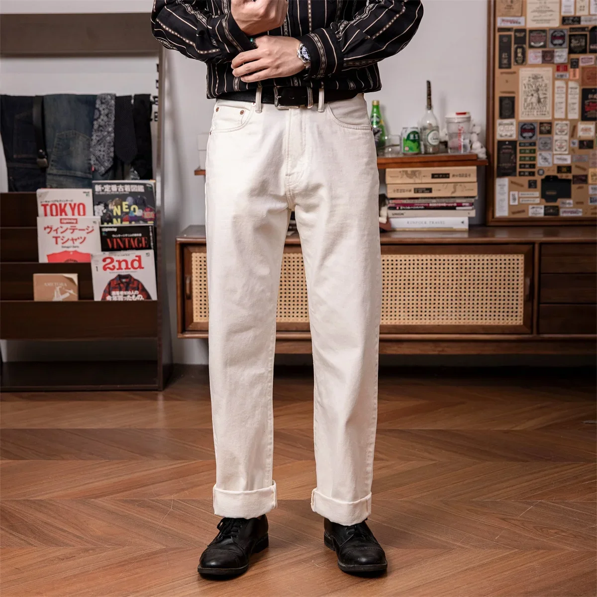 Levis Jeans 501 - 레드 토네이도 55501 화이트 릴렉스 스트레이트