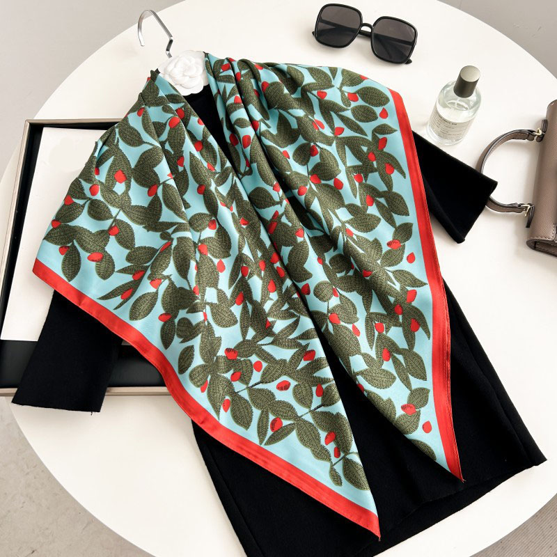 90cm 정사각형 스카프 고품질 반다나 여성용 명품 트 - Scarf Silk Square 리뷰 및 가격