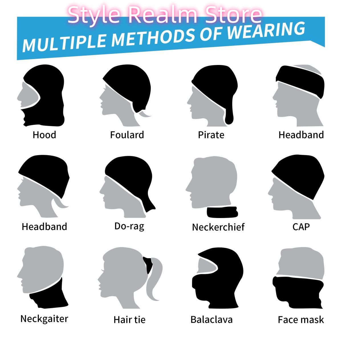 고딕 마녀 박쥐 패턴 반다나 넥 워머 남녀 겨울 스키  - Neck Warmer Tube 리뷰 및 가격