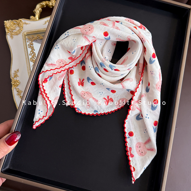 코튼 린넨 스퀘어 스카프 58cm 꽃무늬 프린트 고품질 - Head Wrap Turban 리뷰 및 가격