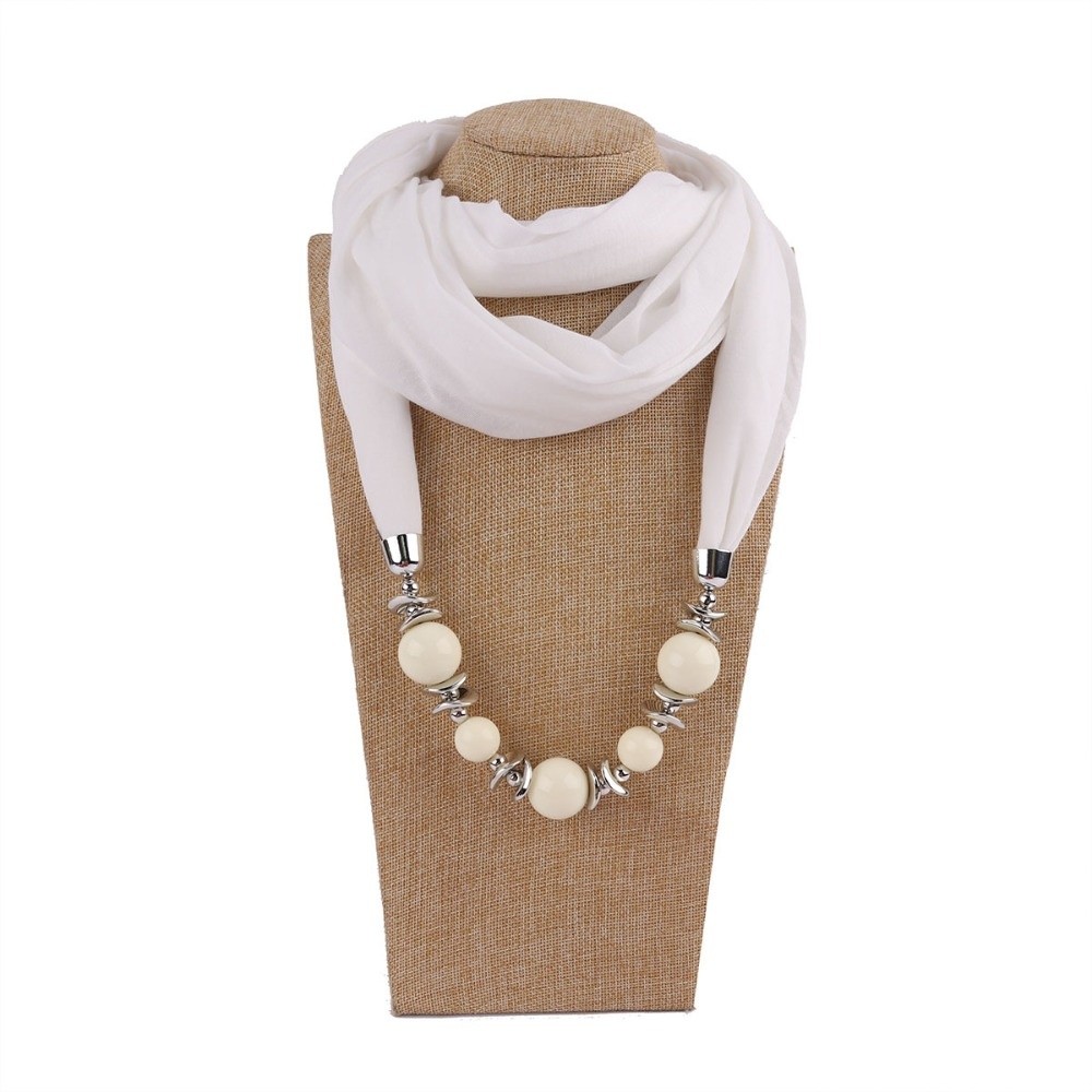 새로운 쉬폰 스카프 목걸이 비즈 장식 에스닉 스타일 인 - Infinity Scarf Knit 리뷰 및 가격