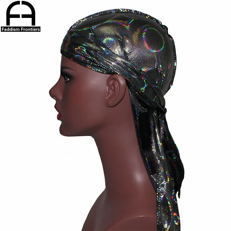 새로운 남자의 화려한 반짝 이는 실키 Durags 터번 - Bandana Doo Rag 리뷰 및 가격