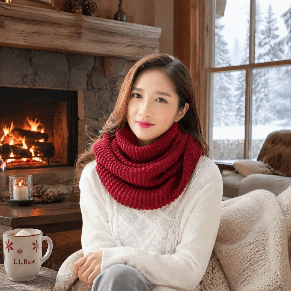 단색 인피니티 루프 스카프 통기성 좋은 두꺼운 넥 워머 - Infinity Scarf Knit 리뷰 및 가격
