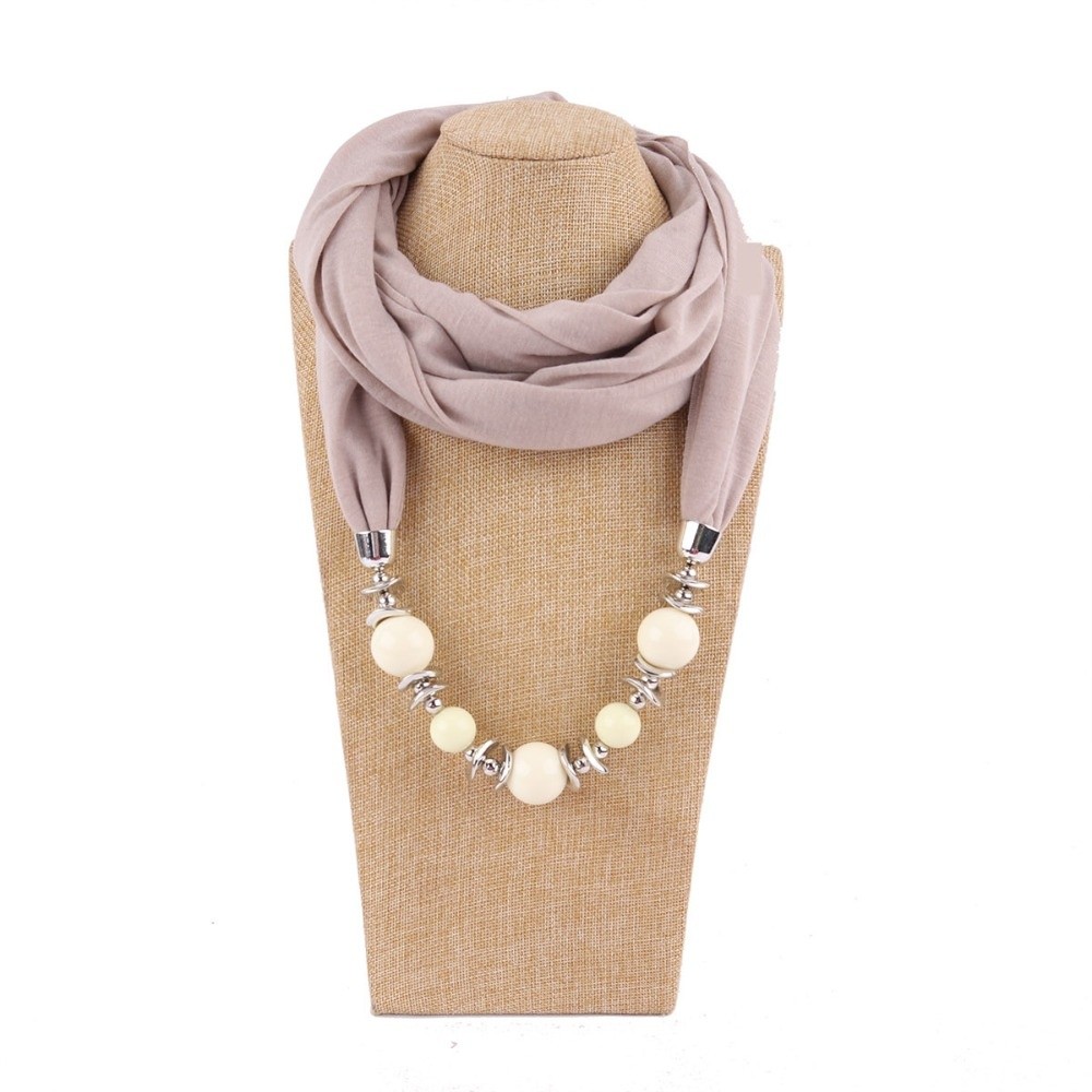 새로운 쉬폰 스카프 목걸이 비즈 장식 단색 인피니티 스 - Infinity Scarf Knit 리뷰 및 가격